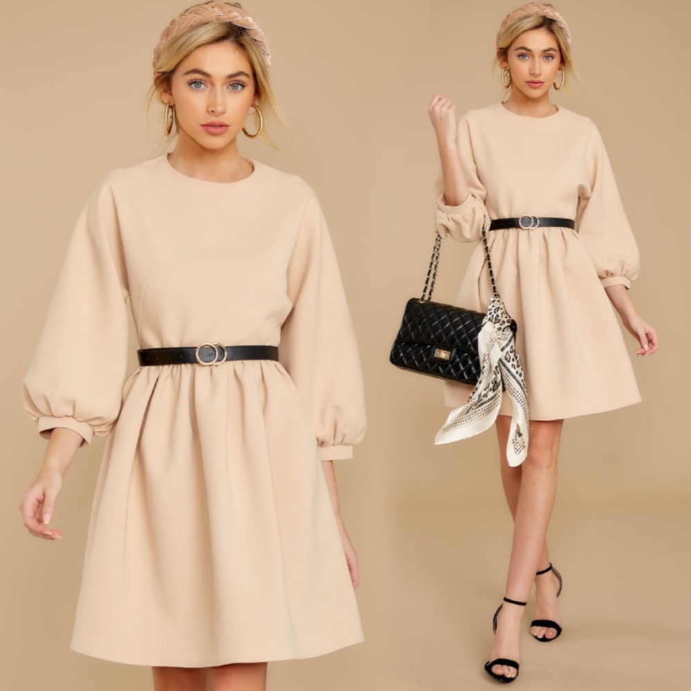 RED DRESS BOUTIQUE | Instantly Classic Beige Dress
